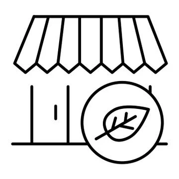 Eco store thin line icon. Eco shop vector illustration isolated on white Ilustración de archivo