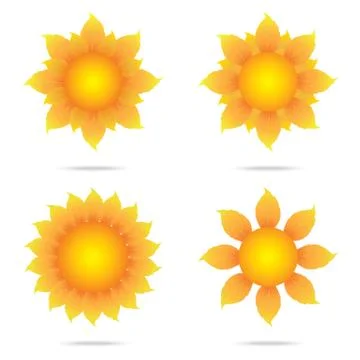 Eco sunflower set Stock Illustration