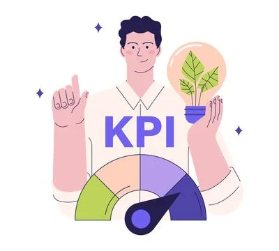 Eco-sustainable key performance indicators implementation. Personnel manager 스톡 일러스트