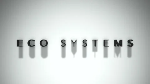 Eco Systems 3D title animation matte black text on a white background 動画素材 300716766