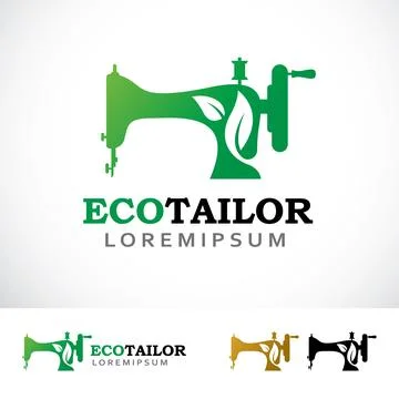 Eco Tailor Logo Design Template Stock Illustration
