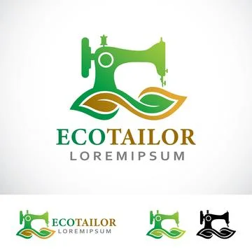Eco Tailor Logo Design Template Stock Illustration