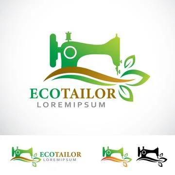 Eco Tailor Logo Design Template Stock Illustration