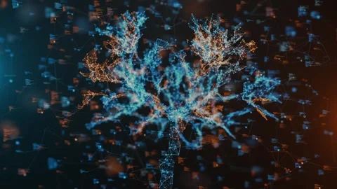 Eco-Tech Neural Network Artificial Growth Patterns, Background animation Stock Footage 303563022