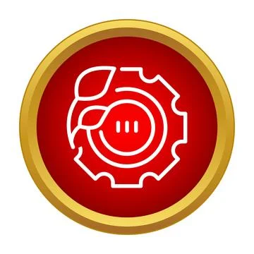 Eco technology engineering symbol with leaves and gear icon Stock Illustration