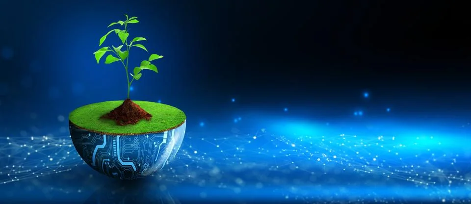 Eco Technology, Technology Convergence, Green Computing, and IT Ethics Stock Illustration