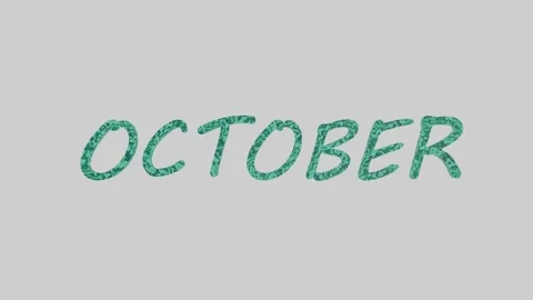 Eco text of the month of October Stock Footage 153316231