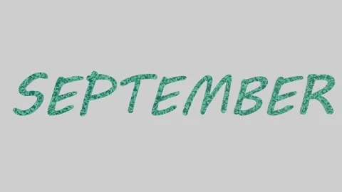 Eco text of the month of September Stock Footage 153316236