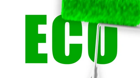 Eco Text - Roller Painting (Loop with Matte) Video stock 1008747