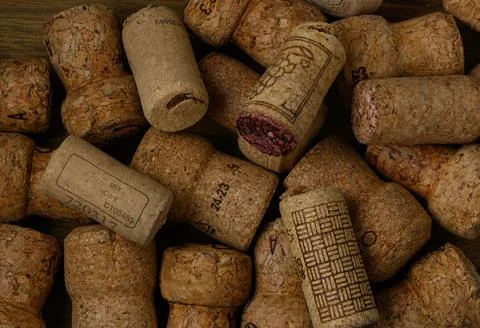 Eco texture from natural wine corks Stock Photos