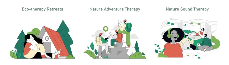 Eco Therapy. Flat Vector Illustration Stock Illustration