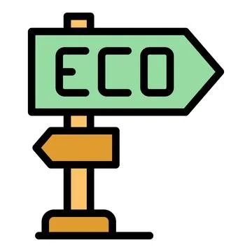 Eco tourism direction icon vector flat Stock Illustration