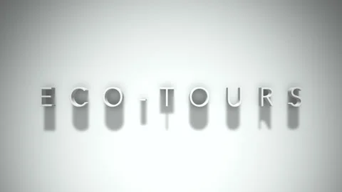 Eco-Tours 3D title animation with shadows on a white background Vídeos de archivo 296593149
