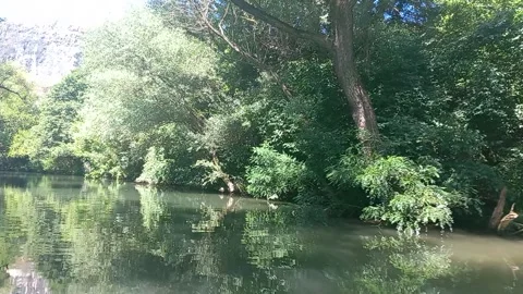 Eco trail Iskar Panega with a nice Boat Trip on the river Zlatna Panega Stock Footage 274396301