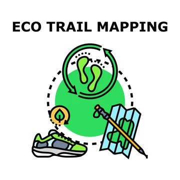 Eco trail mapping concept for outdoor adventures Illustration