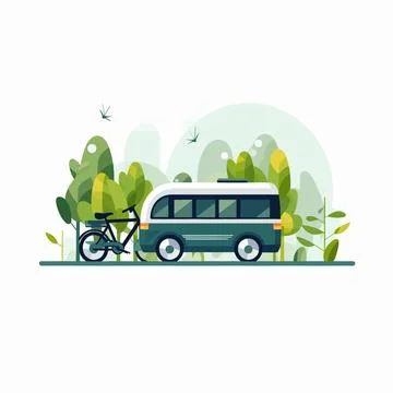 Eco transportation vector isolated on white Stock Illustration