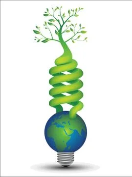 Eco tree bulb Stock Illustration