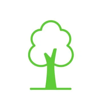 Eco tree icon. Isolated on white background. Stock Illustration