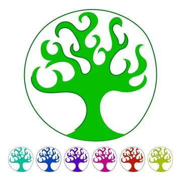 Eco tree of life vector cartoon graphic Illustrazione stock