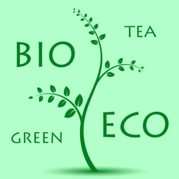 Eco Tree On Light Green Background Stock Illustration