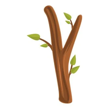 Eco tree trunk branch icon, cartoon style 스톡 일러스트