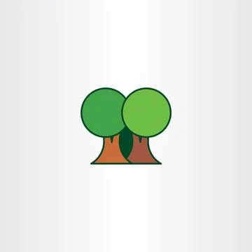 Eco trees flat vector icon illustration element Illustrazione stock