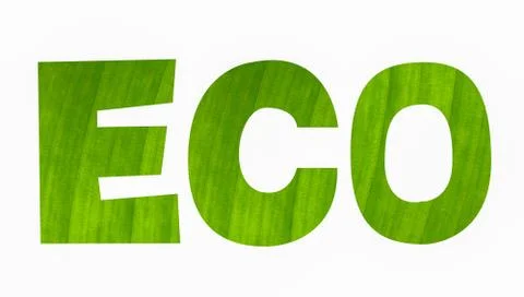 ECO typography with leaves texture design Stock Illustration