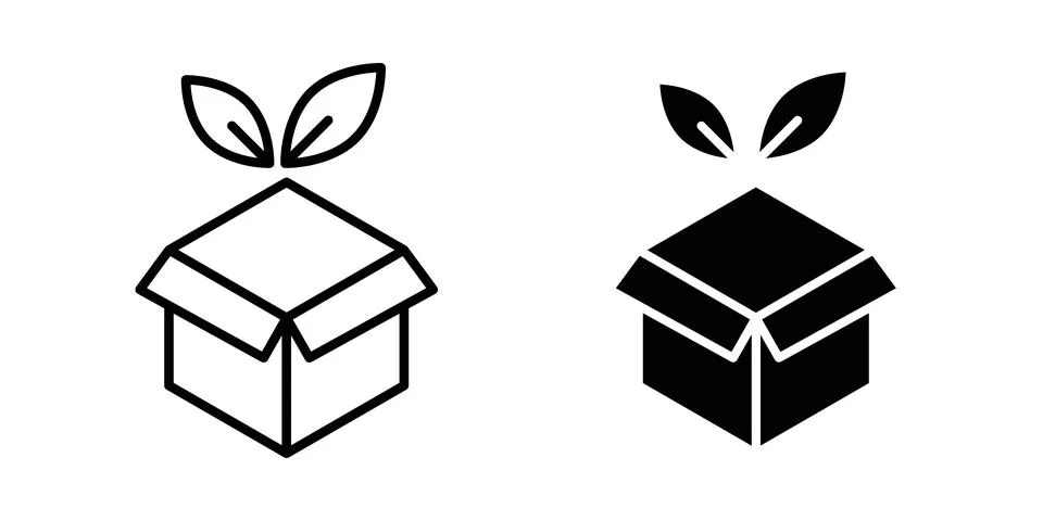 Eco vector, illustration icon setaging icon vector, illustration icon set Stock Illustration
