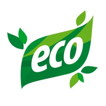 Eco vector logo in the form of a green leaf 스톡 일러스트