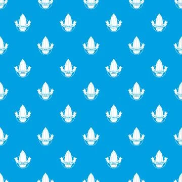 Eco vegetarian food pattern vector seamless blue Stock Illustration
