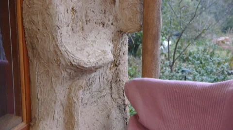 Eco Wall Made Of Clay Video stock 59065124