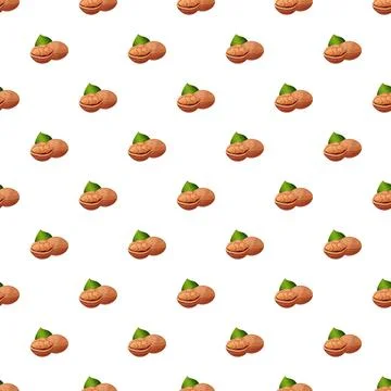 Eco walnut pattern seamless vector Stock Illustration