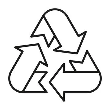 Eco waste recycling triangular sign Stock Illustration