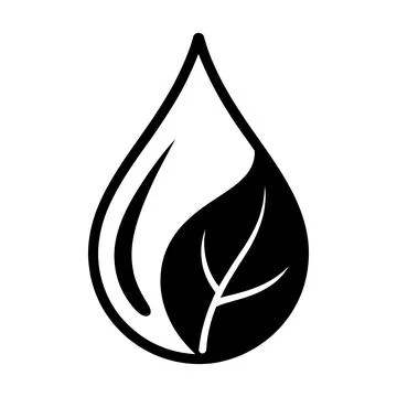 Eco Water Drop with Leaf | Natural Sustainability Logo Vector Icon Stock Illustration