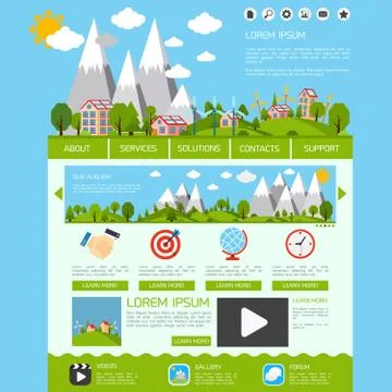 Eco website template 库存插图