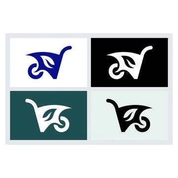 Eco Wheelbarrow Logo Icon Set Vector Design Stock Illustration