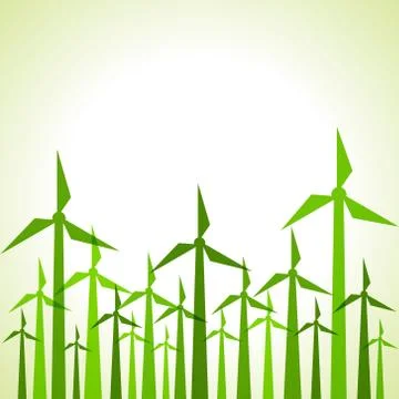 Eco windmills background stock vector Stock Illustration