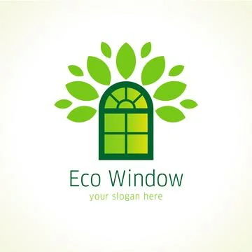 Eco window logo Stock Illustration