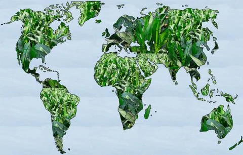 Eco world map corfield Stock Illustration
