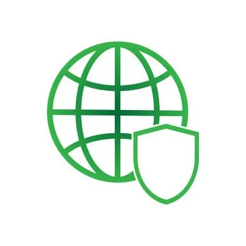Eco world, planet earth with shield. Stock Illustration