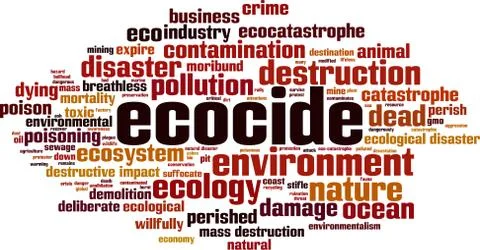 Ecocide word cloud Stock Illustration