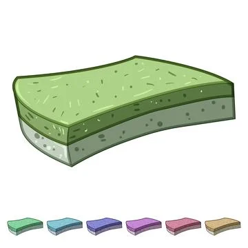 Ecofriendly biodegradable kitchen sponge cartoon vector graphic Stock Illustration