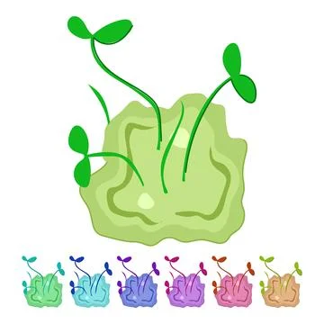 Ecofriendly grass seed bomb vector cartoon graphic Stock Illustration