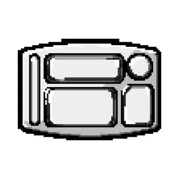 Ecofriendly multi section meal tray pixel art vector illustration Stock Illustration