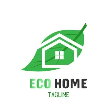 Ecohome logo. Simple design of a green residential area logo Stock Illustration