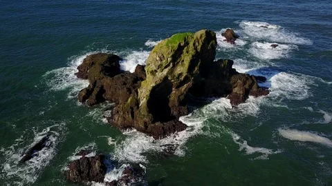 Ecola rocks flyover Stock Footage 87778949