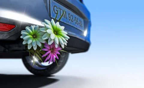 Ecologic fuel concept with flowers Stock Illustration