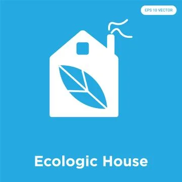 Ecologic House icon isolated on blue background 無料イラスト素材