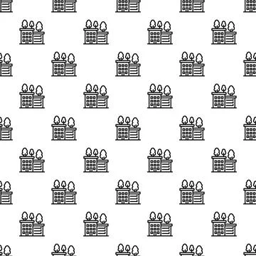 Ecologic house pattern seamless Stock Illustration