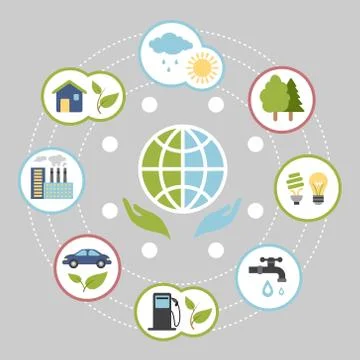 Ecologic infographic elements for web and print usage Stock Illustration